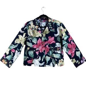 My Boyfriend’s Back Santa Monica Womens Floral Barkcloth Jacket Size S